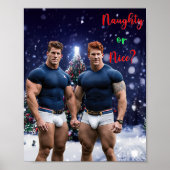 SlipperyJoe's gloeiende kerstbomen twee gespierde Poster (Voorkant)