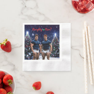 SlipperyJoe's gloeiende kerstbomen twee gespierde Servet
