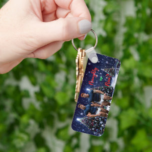SlipperyJoe's gloeiende kerstbomen twee gespierde Sleutelhanger