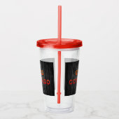 SlipperyJoe's Going Commando vet rood sinaasappel Acryl Drinkbeker (Rechts)
