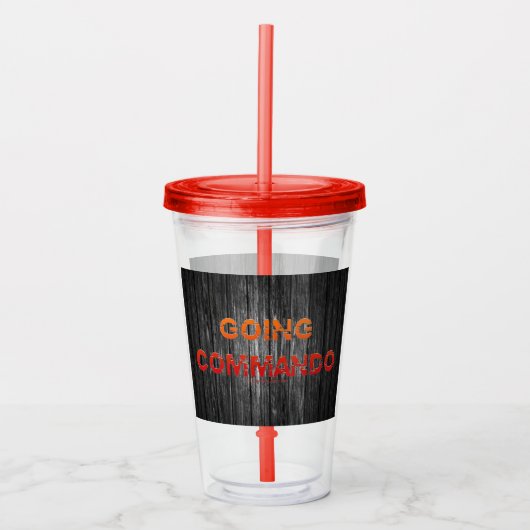 SlipperyJoe's Going Commando vet rood sinaasappel Acryl Drinkbeker (Voorkant)