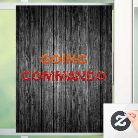 SlipperyJoe's Going Commando vet rood sinaasappel  Raamsticker (Huis)