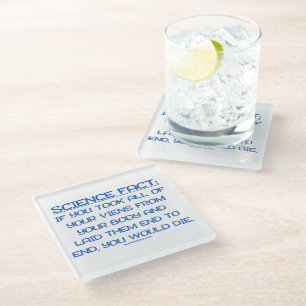 SlipperyJoe's grappige gezegde science fact blue r Glazen Onderzetter