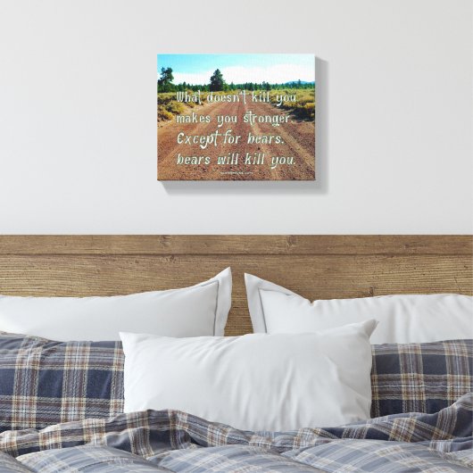 SlipperyJoe's grappige gezegde vuil weggrindbos Canvas Afdruk (Insitu (Slaapkamer))