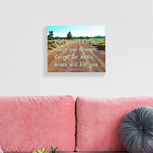 SlipperyJoe's grappige gezegde vuil weggrindbos Canvas Afdruk (Insitu (Woonkamer))