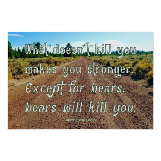 SlipperyJoe's grappige gezegde vuil weggrindbos Perfect Poster (Voorkant)