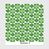 SlipperyJoe's green four-leaf clovers Saint Patric Sticker (Vel)