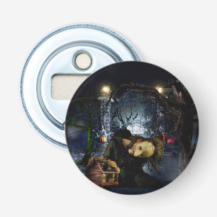 SlipperyJoe's griezelige Halloween enge bossen gro Button Flesopener