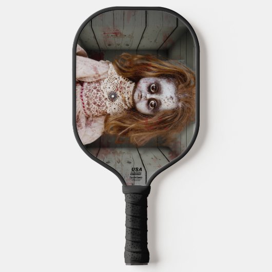 SlipperyJoe's griezelige pop bleke gezicht griezel Pickleball Paddle (Voorkant)