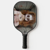 SlipperyJoe's griezelige pop bleke gezicht griezel Pickleball Paddle (Achterkant)