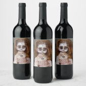 SlipperyJoe's griezelige pop bleke gezicht griezel Wijn Etiket (Flessen)