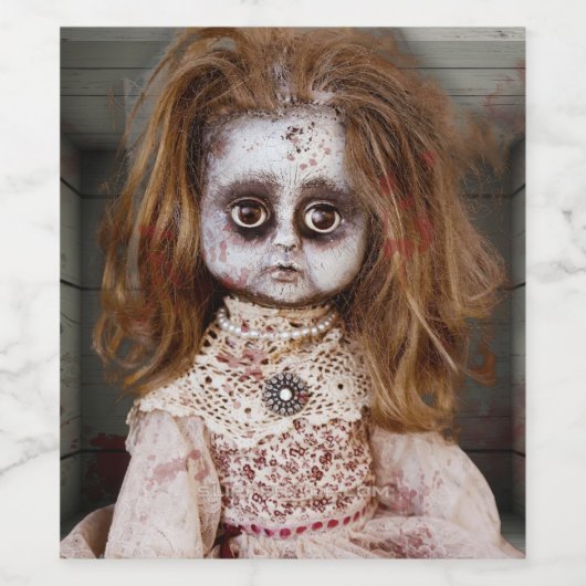 SlipperyJoe's griezelige pop bleke gezicht griezel Wijn Etiket (Enkel label)