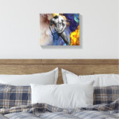 SlipperyJoe's grijswaarde gespierde mannenfiguur g Canvas Afdruk (Insitu (Slaapkamer))