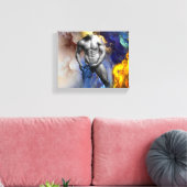 SlipperyJoe's grijswaarde gespierde mannenfiguur g Canvas Afdruk (Insitu (Woonkamer))