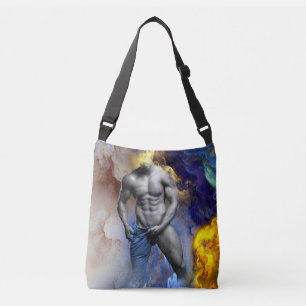 SlipperyJoe's grijswaarde gespierde mannenfiguur g Crossbody Tas