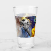SlipperyJoe's grijswaarde gespierde mannenfiguur g Glas (Achterkant)