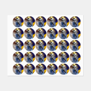 SlipperyJoe's grijswaarde gespierde mannenfiguur g Labels