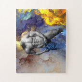 SlipperyJoe's grijswaarde gespierde mannenfiguur g Legpuzzel (Verticaal)