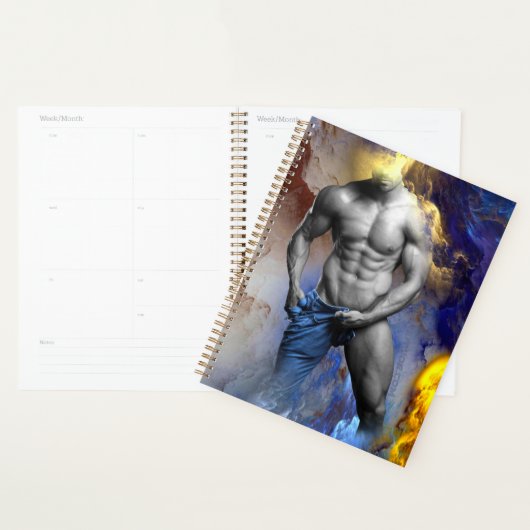 SlipperyJoe's grijswaarde gespierde mannenfiguur g Planner (Display)