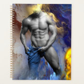 SlipperyJoe's grijswaarde gespierde mannenfiguur g Planner (Voorkant)