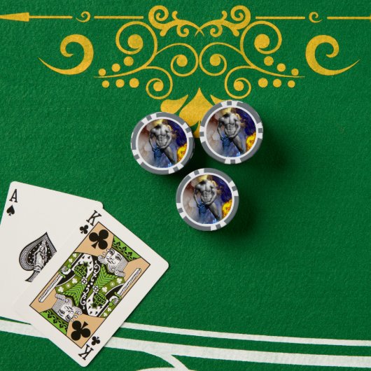 SlipperyJoe's grijswaarde gespierde mannenfiguur g Poker Chips (Pokertafel (Stack))