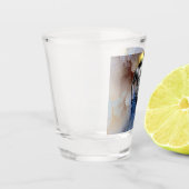 SlipperyJoe's grijswaarde gespierde mannenfiguur g Shot Glas (Links)