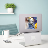 SlipperyJoe's grijswaarde gespierde mannenfiguur g Sticker (Laptop op bureau)