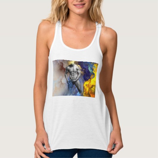 SlipperyJoe's grijswaarde gespierde mannenfiguur g Tanktop (Voorkant)