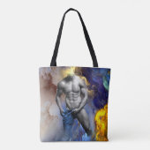 SlipperyJoe's grijswaarde gespierde mannenfiguur g Tote Bag (Achterkant)
