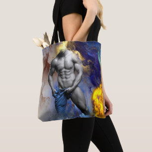 SlipperyJoe's grijswaarde gespierde mannenfiguur g Tote Bag