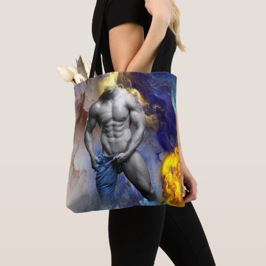SlipperyJoe's grijswaarde gespierde mannenfiguur g Tote Bag (Dichtbij)