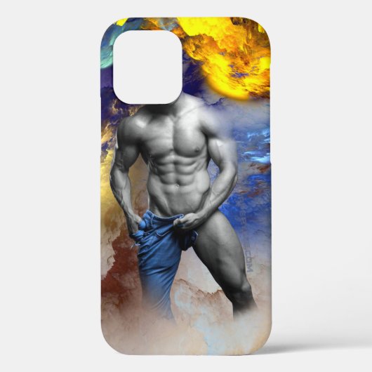 SlipperyJoe's grijswaarde gespierde mannenlichaam  Case-Mate iPhone Case (Achterkant)