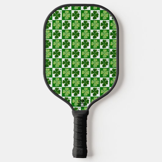 SlipperyJoe's groene vierbladige klaver Saint Patr Pickleball Paddle (Achterkant)