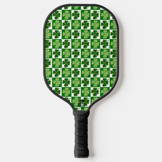 SlipperyJoe's groene vierbladige klaver Saint Patr Pickleball Paddle (Voorkant)