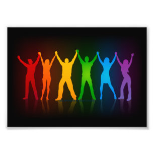 SlipperyJoe's groep mensen die handen vasthouden d Foto Afdruk