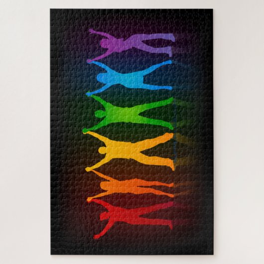 SlipperyJoe's groep mensen die handen vasthouden d Legpuzzel (Verticaal)