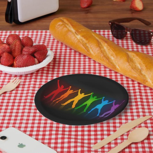 SlipperyJoe's groep mensen die handen vasthouden d Papieren Bordje (Picknick)