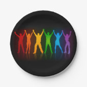 SlipperyJoe's groep mensen die handen vasthouden d Papieren Bordje (Voorkant)