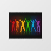 SlipperyJoe's groep mensen die handen vasthouden d Raamsticker (Vel)