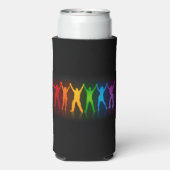 SlipperyJoe's groep mensen die handen vasthouden d Seltzer Blikjeskoeler (Seltzer Achterkant)