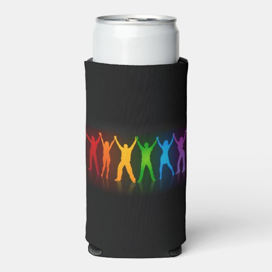 SlipperyJoe's groep mensen die handen vasthouden d Seltzer Blikjeskoeler (Seltzer Voorkant)