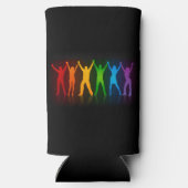 SlipperyJoe's groep mensen die handen vasthouden d Seltzer Blikjeskoeler (Achterkant)