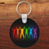 SlipperyJoe's groep mensen die handen vasthouden d Sleutelhanger (Voorkant)