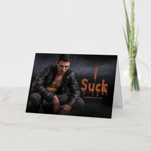 SlipperyJoe's Halloween bleke vampierachtige figuu Folie Feestdagenkaart