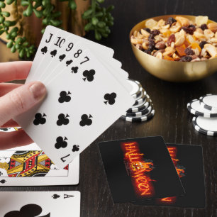 SlipperyJoe's Halloween enorm letterbeeld in vuur Pokerkaarten