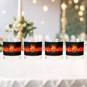 SlipperyJoe's Halloween enorm letterbeeld in vuur Whisky Glas