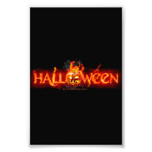 SlipperyJoe's Halloween enorm lettertype in brande Foto Afdruk
