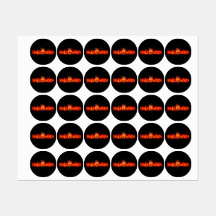 SlipperyJoe's Halloween enorm lettertype in vuur Labels