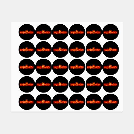 SlipperyJoe's Halloween enorm lettertype in vuur Labels (Vel)