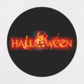 SlipperyJoe's Halloween enorm lettertype in vuur Labels (Design 2)